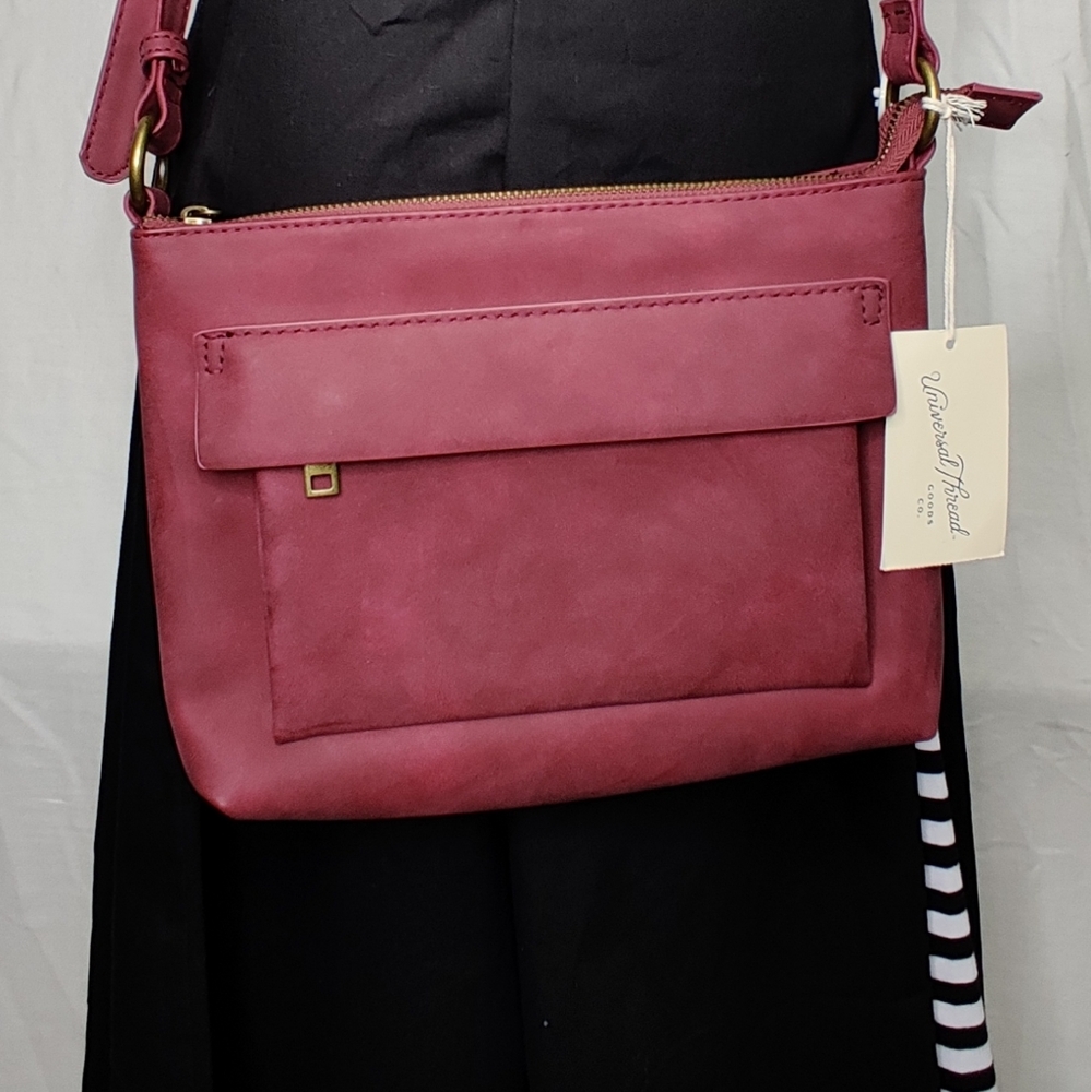 NWT Maroon Vegan Suede Crossbody NWT